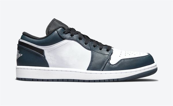 

1 low dark teal basketball shoes mens jumpman 1s white black sports sneakers size