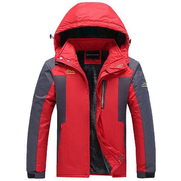 

men's jackets henchiry autumn and winter coat hooded travel thickened warm color matching jacket outdoor fishing cotton padded, Black;brown