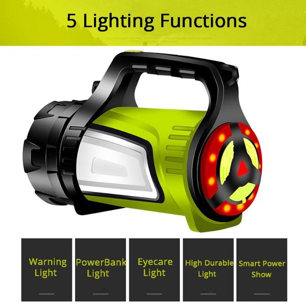 

searchlight lantern built-in battery handheld portable torch rechargeable waterproof hunting camping lamps 2021 flashlights torches