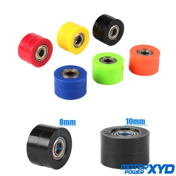 

parts metal plastic drive chain roller 8mm 10mm pulley wheel slider guide for street bike enduro motorcycle motocross
