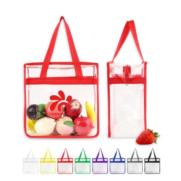 

100pcs 2021 summer autumn transparent shoulder handbag bag for women trend fashion tote jelly pvc clear shopping bags