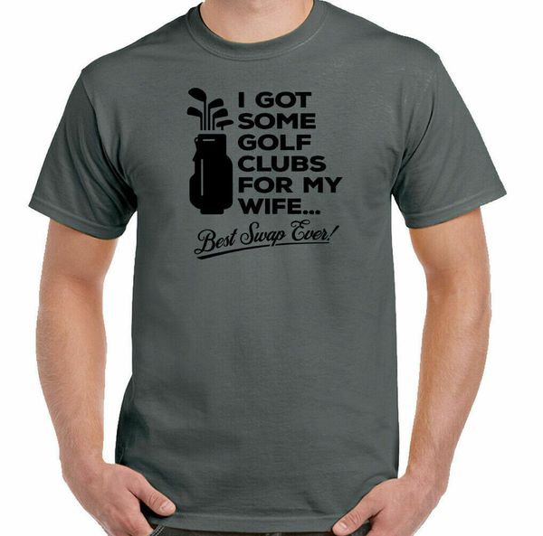 

golf clubs for my wife mens funny golfing t-shirt ball bag player, White;black