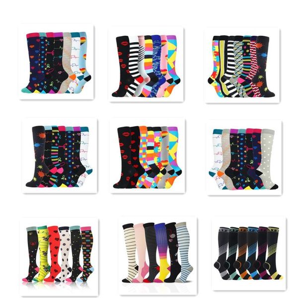 

cycling socks women sports pressure 7 pairs per set compression thigh high, Black