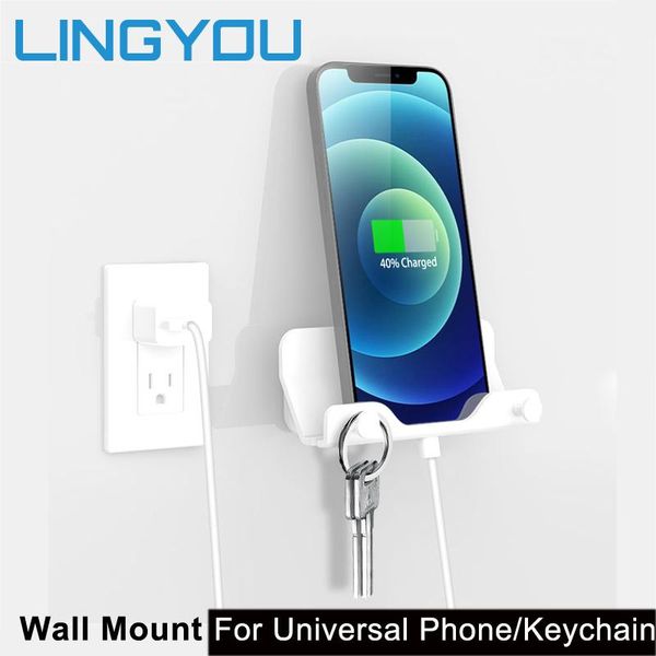 

punch-universal mobile phone wall mount with hook for 12 11 tablet holder key stands cell mounts & holders