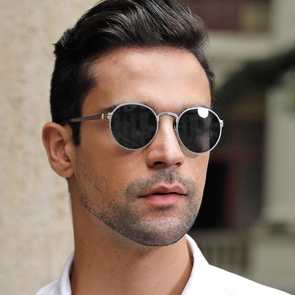 

outdoor eyewear gv original brand b88 men round frame sunglasses male spring leg 2021 screwless steel sheet without screws female