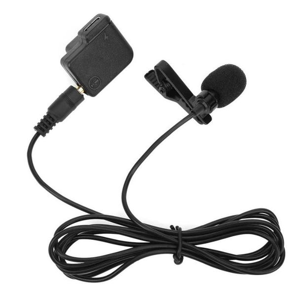 

microphones 1.5m condenser recording collar clip microphone for dji osmo action sports camera external black color