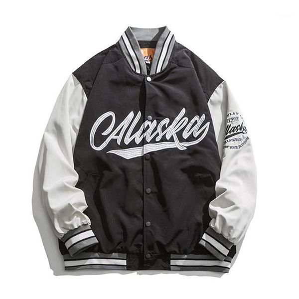 

men's jackets 2021 spring autumn campus letterman coat for couples fashion oversized hip hop varsity baseball jacket outerwear, Black;brown