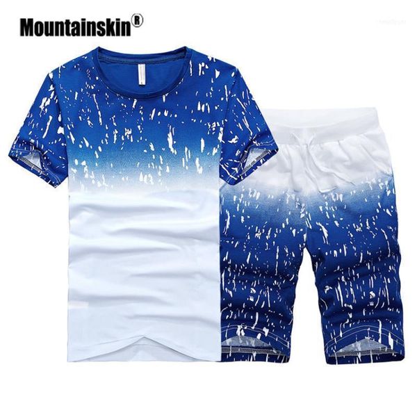 

mountainskin men's summer shirts and short fashion sets casual male slim fit tees sweatshirt brand clothing sa4381, Gray