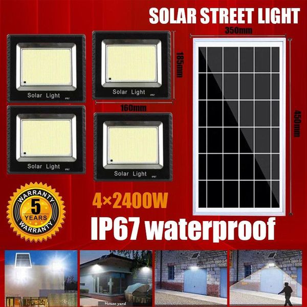 

solar lamps led street light outdoor ip67 waterproof floodlight 4Ã1200w4Ã2400w four lamp holders detachable remote control panel