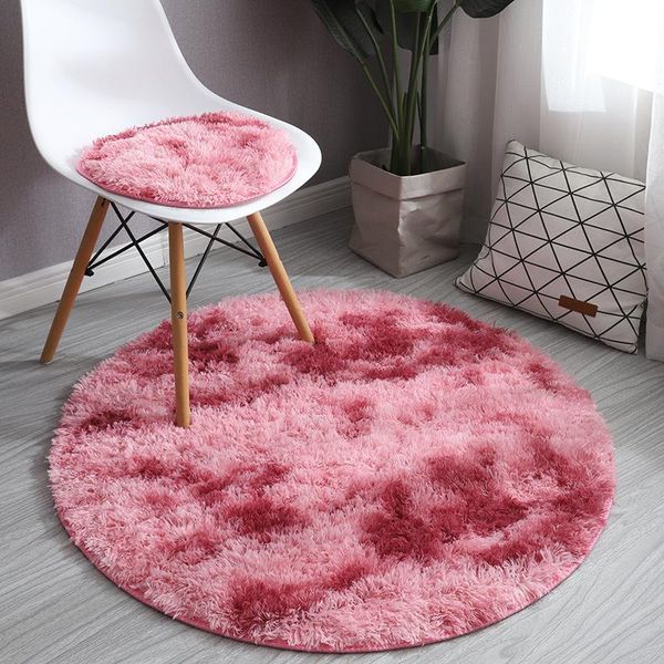 

anti-skid round carpet soft warm floor mat tie-dye blanket home bedroom for living room decor supplies carpets