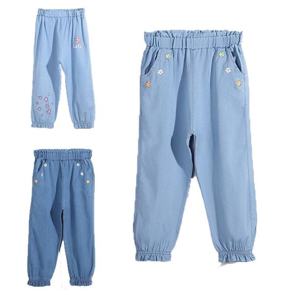 

trousers 2021 denim mosquito pants teenagers clothes for girls wide baby kids 9 to 14 years 4-10 age, Blue