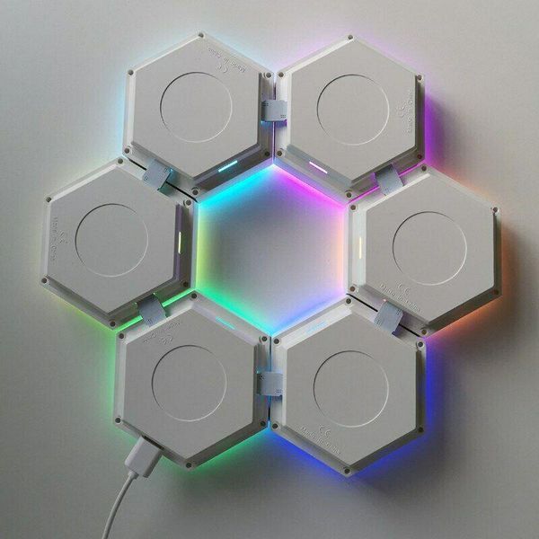 

wall lamp touch rgb quantum led magnetic light bedroom remote control honeycomb modular assembly hexagonal lamps