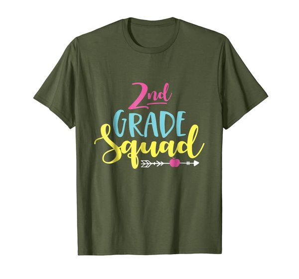 

second grade squad cute gift shirt for 2nd grade teacher, White;black