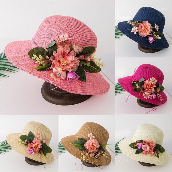 

summer baby flower breathable hat straw sun kids boy girls hats gifts for beach sunhat cute hat#y caps &1, Yellow