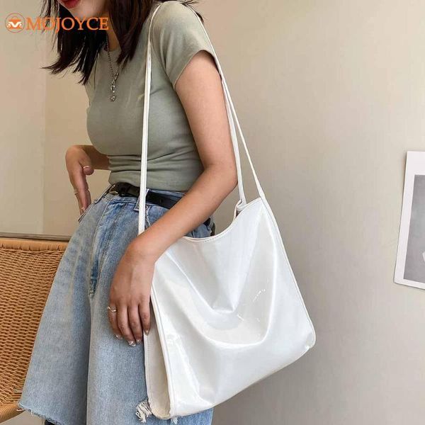 

evening bags women's original trend 2021 shoulder bag patent pu leather solid color female shopper tote square large handbags purse