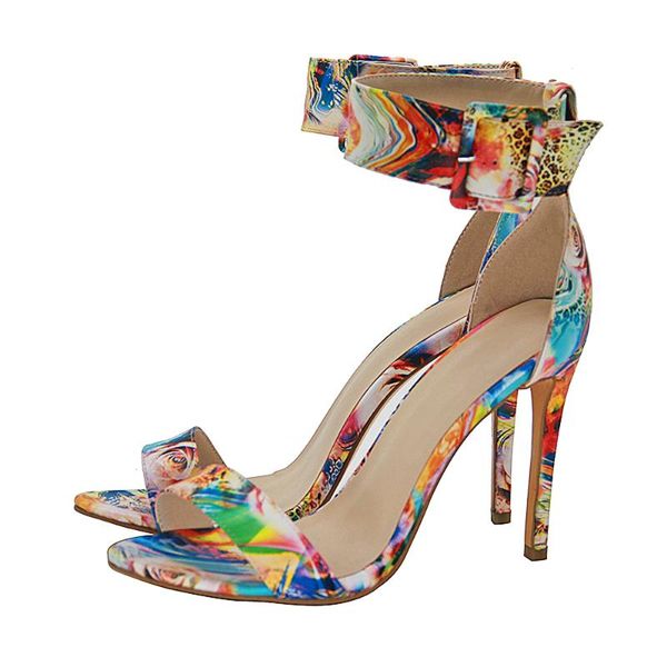 

women's sandals, 11cm and high pu printed fashionable are suitable for weddings, parties sandals, Black