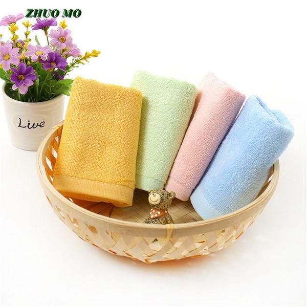 

towel 4pcs soft plain bamboo fiber children 25*50 cm for baby shower bathroom gift pink yellow blue home bath