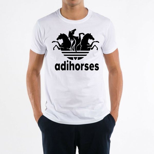 

mens t-shirt adihorses horse, White;black