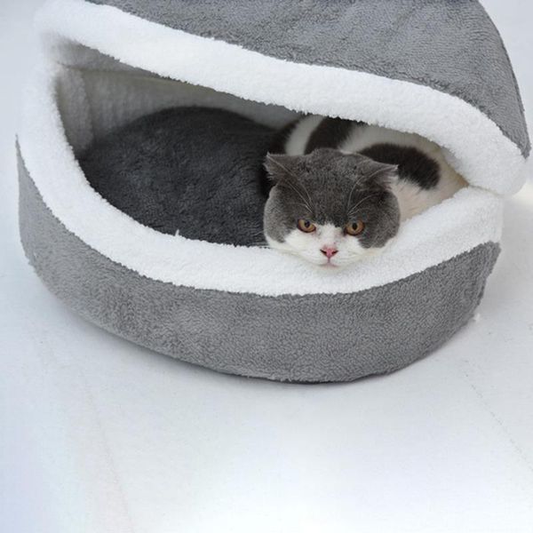 

kennels & pens cat sleeping bag sofas mat hamburger dog house short plush small pet bed warm puppy kennel nest cushion supplies