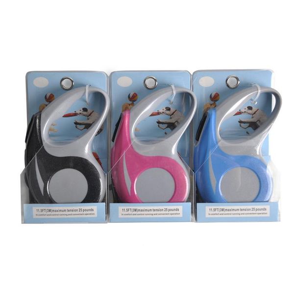 

dog collars & leashes 3m portable retractable leash automatic flexible puppy traction rope belt for small medium dogs pet products