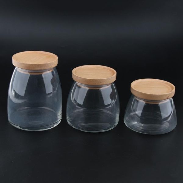 

storage bottles & jars canister kitchen organizer container with beech wooden lid for preserving tea, coffee, candy, spice and more