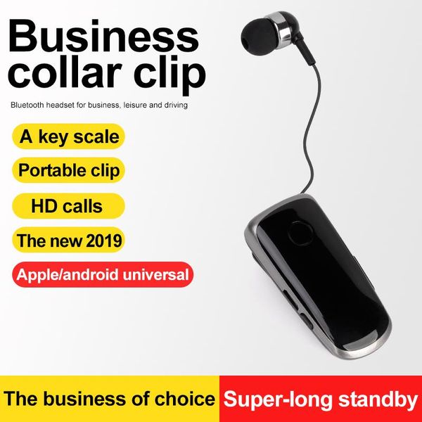 

headphones & earphones mini bluetooth headset hands-remind vibration wear clip sports running earphone noise canceling earpiece lotus w