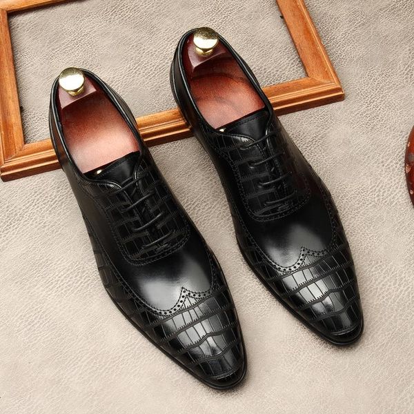 

men's formal leather shoes, pointed toe straps, european style. shoes. high-end wedding brock style dress shoes, Black