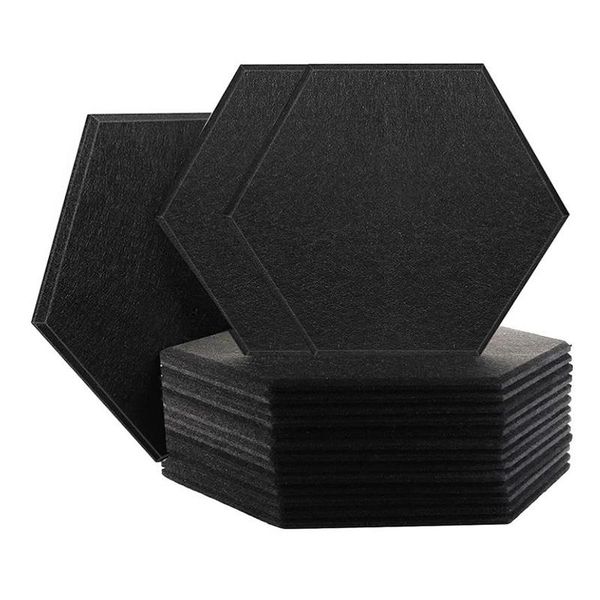 

trekking poles 16 pack hexagon acoustic panels sound proof padding beveled edge for wall decoration and treatment