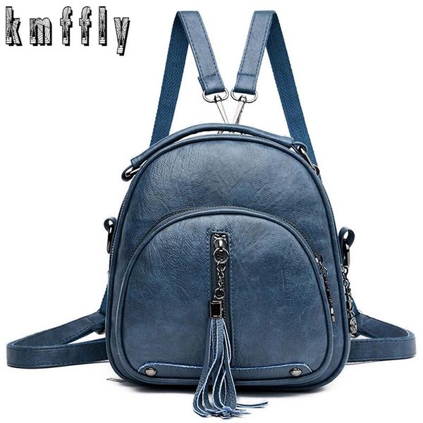 

women tassel backpack fashion female leather backpacks school bags for teenage girls travel multifunction shoulder bag style