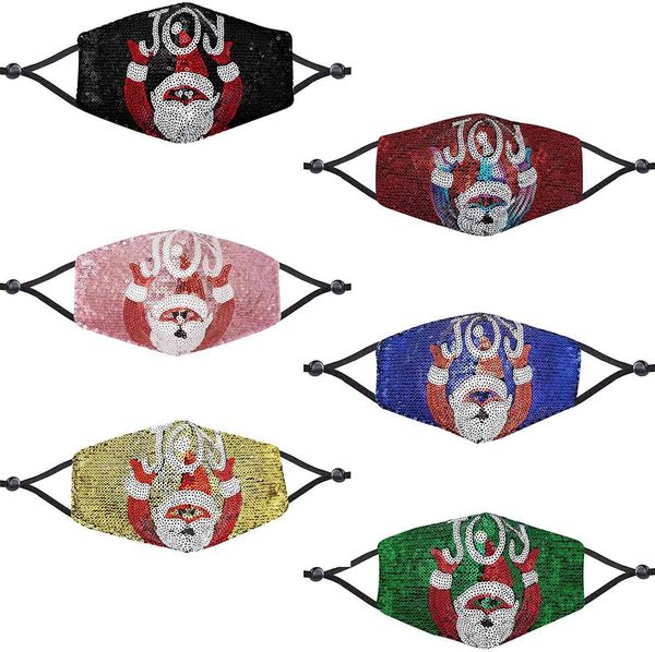 

custom logo 2021 santa claus fashion embroidery sequin cotton mask