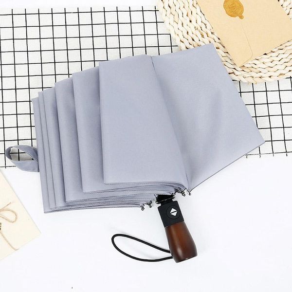 

umbrellas 10 bone windproof umbrella automatic rain folding creative wooden handle business fashion women ng