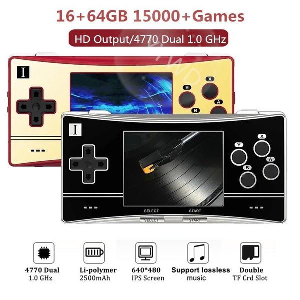 

portable game players rg300x retro video handheld console 3.0 inch ps1 games emulator tv hd output linux system 15000+ for ps1/gba/sfc/md