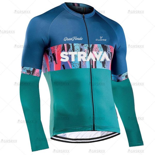 

racing jackets strava cycling long sleeve jersey spring mountain bike pro bicycle sportswear for men's breathable, Black;red