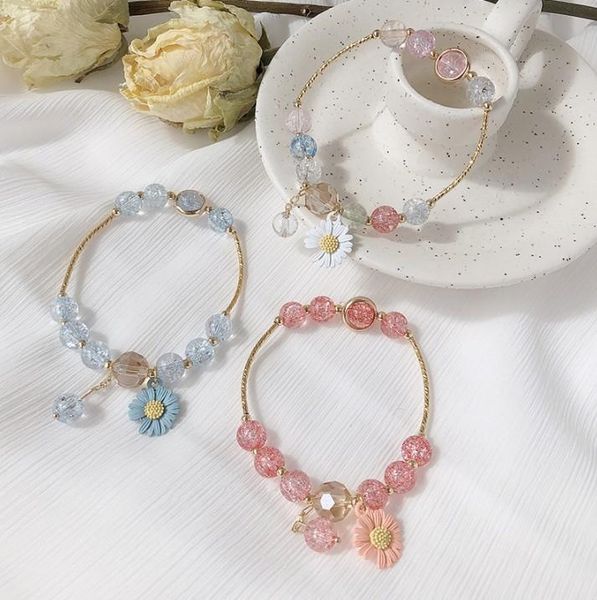 

charm bracelets web celebrity small daisy bracelet ins wind public design ie students fresh hand rope ornaments, Golden;silver