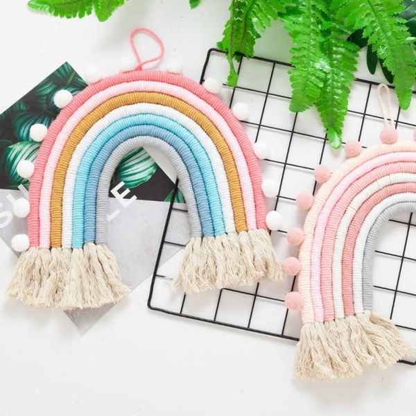 

layers nordic woven rainbow tapestry home decor wall hanging toys nursery living room children girls bedroom decoration decorative objects &