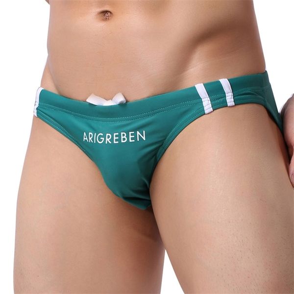 

men's swimming briefs low waist bikini panties nylon solid color swimsuit quick-drying push pad shorts beach surf, White;black