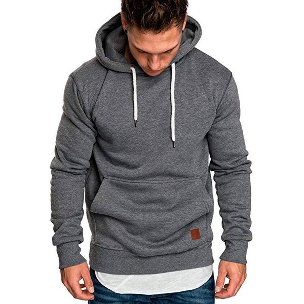 

designers winter men hoodies sweatshirts male casual hoodie warm with pocket pullover cotton hooded solid with hat top, Black