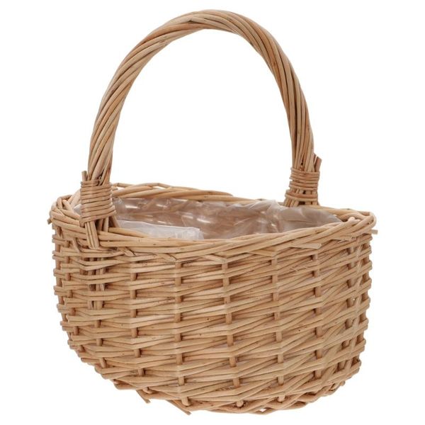 

storage baskets 1pc rattan woven flower basket natural eggs holder light yellow