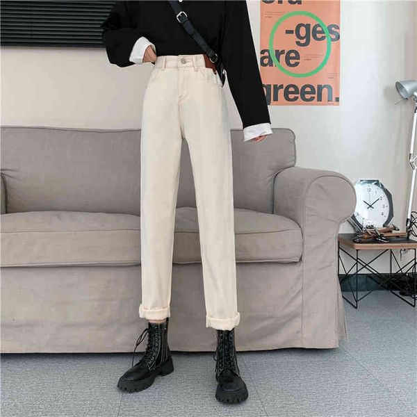 

jeans ytx200 early spring korean style high waist thin fitting brim pants, Blue