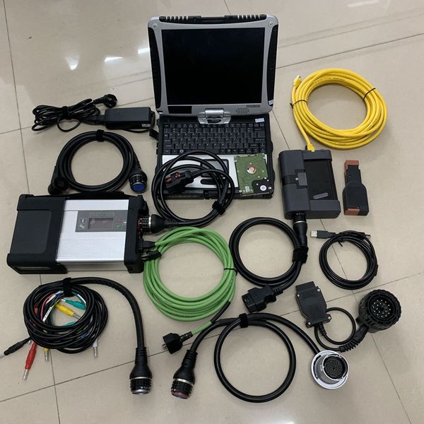 Ultimi strumenti diagnostici automatici 2in1 mb star c5 per auto Mercedes icom a2 per diagnosi BMW 1tb HDD cavo per auto laptop cf19 4g Toughbook Pronto per funzionare