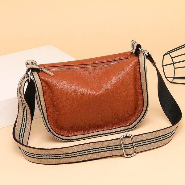 

totes fashion shoulder bag for women pu leather crossbody vintage wide belt messenger handbag designer lady hand pouch