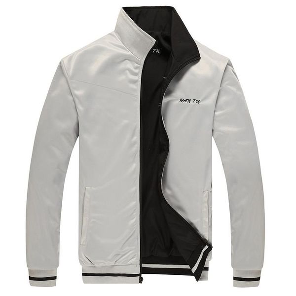 

men's jackets men's jacket spring autumn sports clothes stand collar sportswear double side wear coats male tracksuit plus size -6, Black;brown