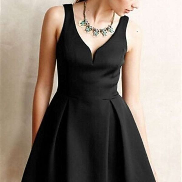 

deep casual dresses hepburn v slim dress, Black;gray