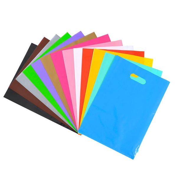 

gift wrap 50pcs plastic bag clothing shopping wedding packaging with handle