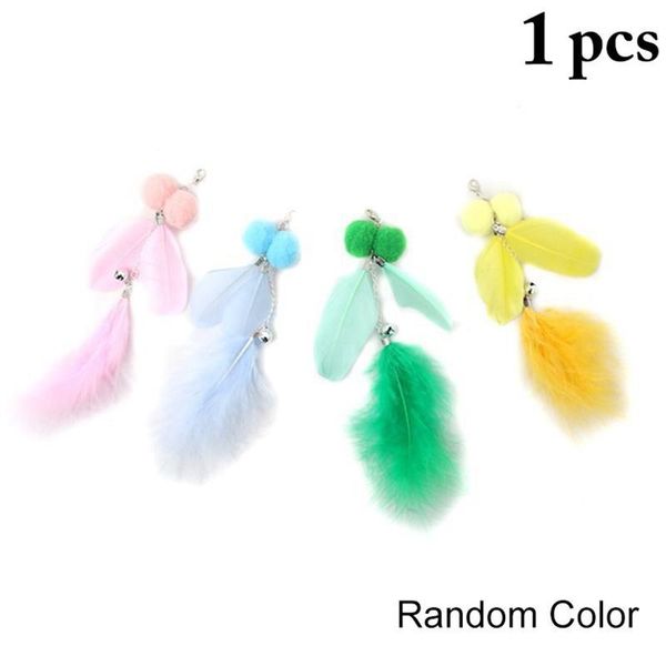 

cat toy pet wand refill feather teaser scratcher replacement toys for cats random color