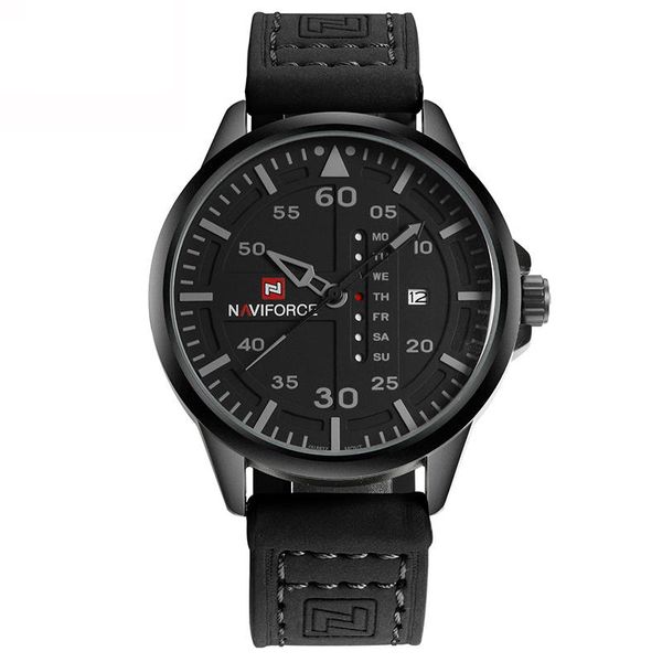 

wristwatches naviforce men army military watches men's quartz date clock man leather strap sports wrist watch relogio masculino, Slivery;brown
