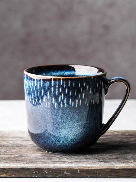 

mugs ceramic mug nordic ins retro cup blue luxury milk coffee simple household water women tea