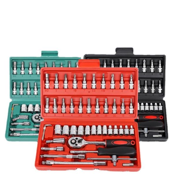 

professional hand tool sets portable 46 piece automobile repair combination kit/ maintenance vehicle mounted sleeve tool/hand tools