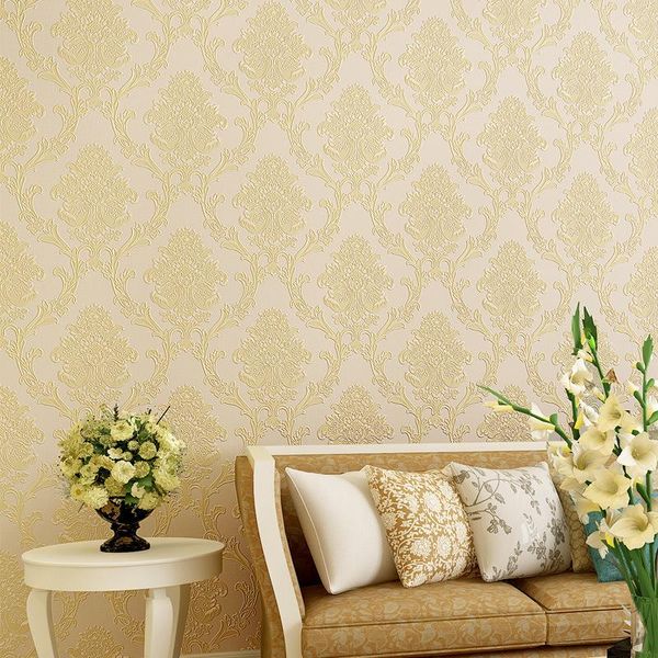 

wallpapers classic european damascus wallpaper fine pressed non woven fabric bedroom living room 3d self adhesive w155