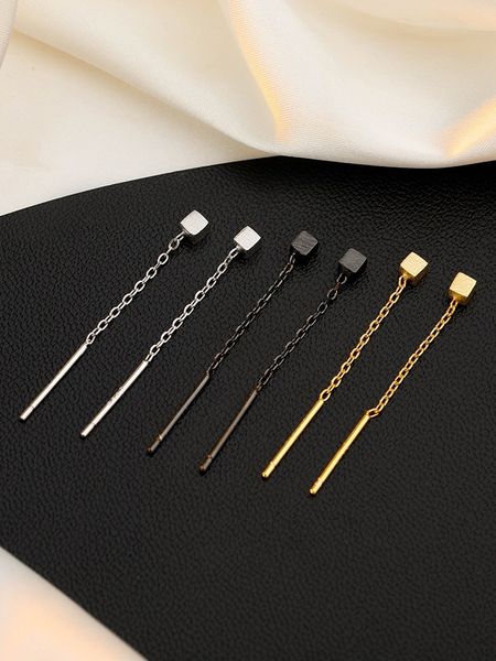 

sier needle earrings female 2021 advanced ear line design sense of minority rings fashion chain, Golden